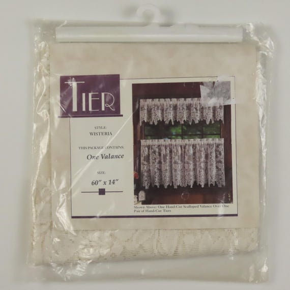 Vintage Quaker Lace "Wisteria" floral valance -New in the package