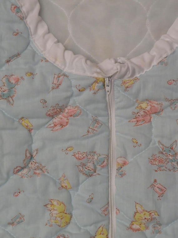 Vintage Cute Bunnies small quilted zip up blanket