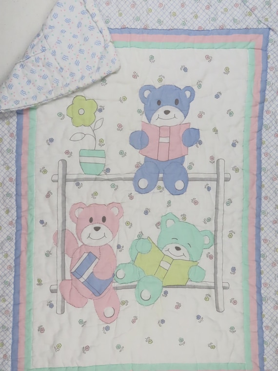 Vintage Teddy Bear Crib comforter
