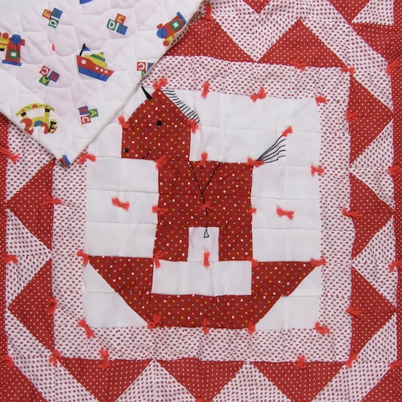 Vintage Rocking Horse small quilted blanket