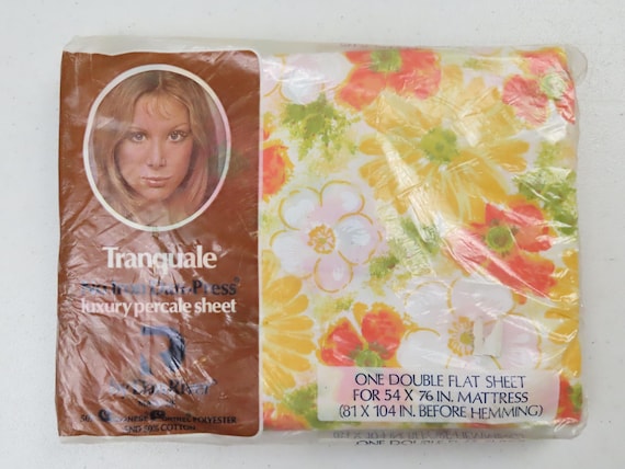 Vintage Dan River Floral double flat sheet -new in package