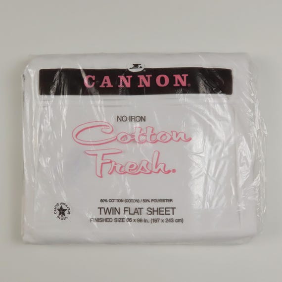 Vintage Cannon white twin flat sheet -new in package