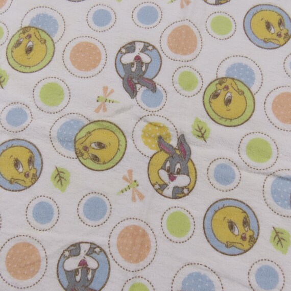 Vintage Baby Looney Tunes flannel receiving blanket