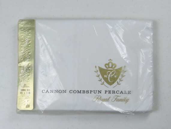 Vintage Cannon White Double flat sheet (See Description)
