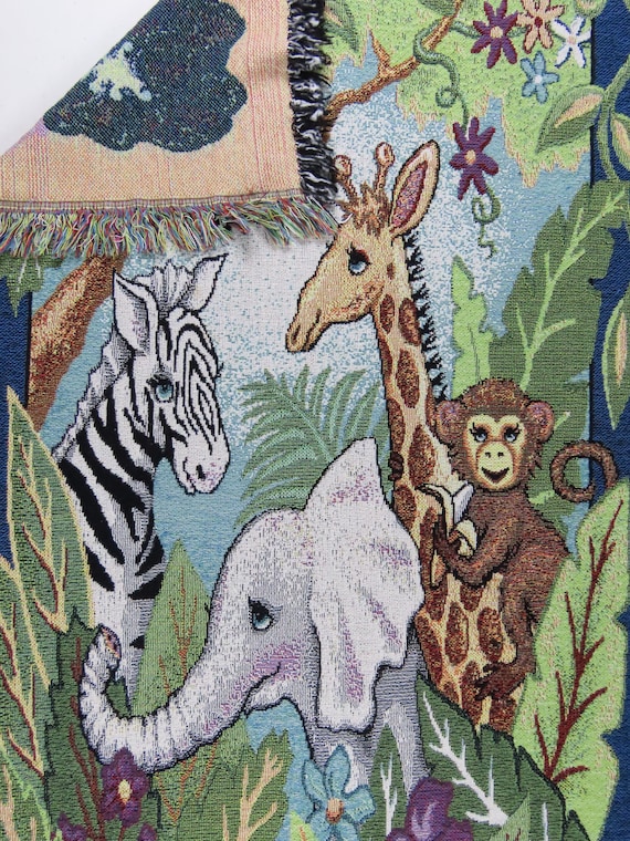 Vintage Cute Animals woven blanket