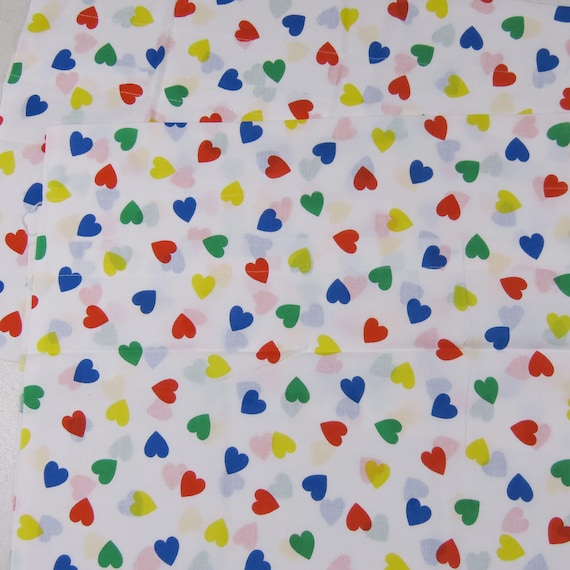 Set of 2 Vintage Colorful Heart valances