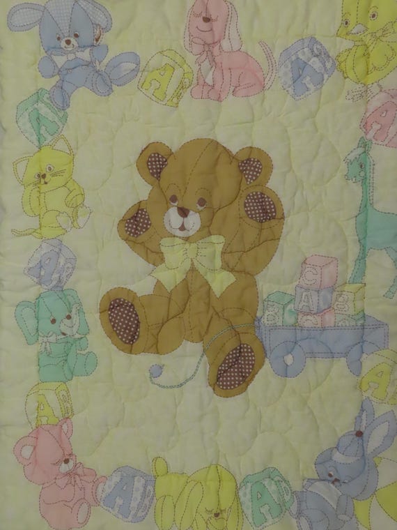 Vintage Teddy Bear small zip up blanket
