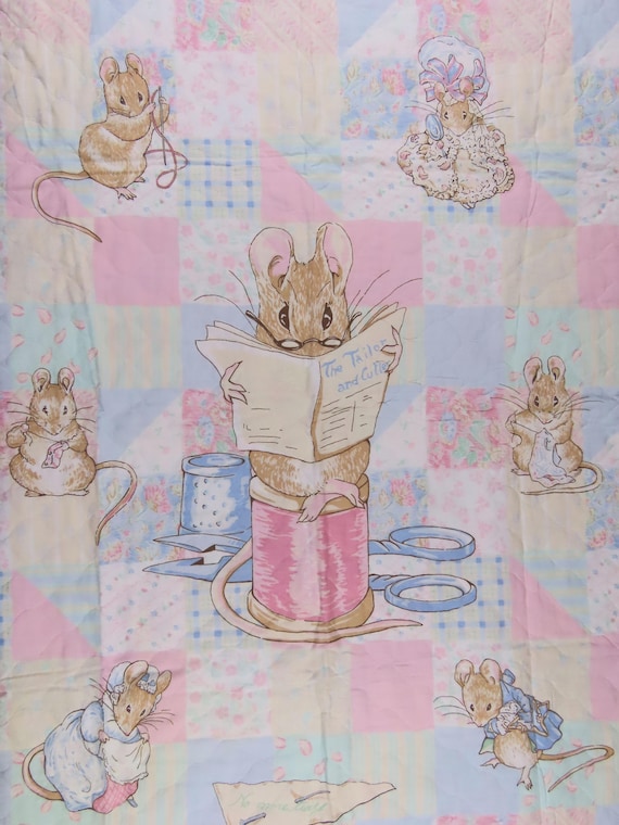 Vintage Beatrix Potter small quilted blanket