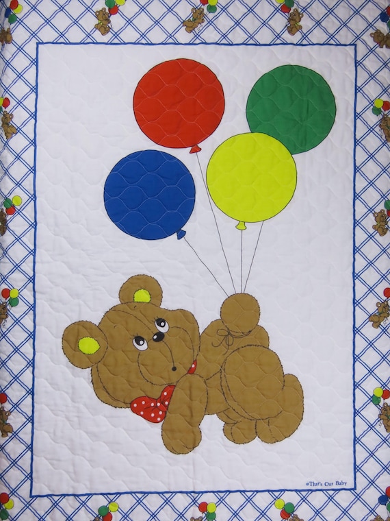 Vintage Teddy Bear small quilted blanket