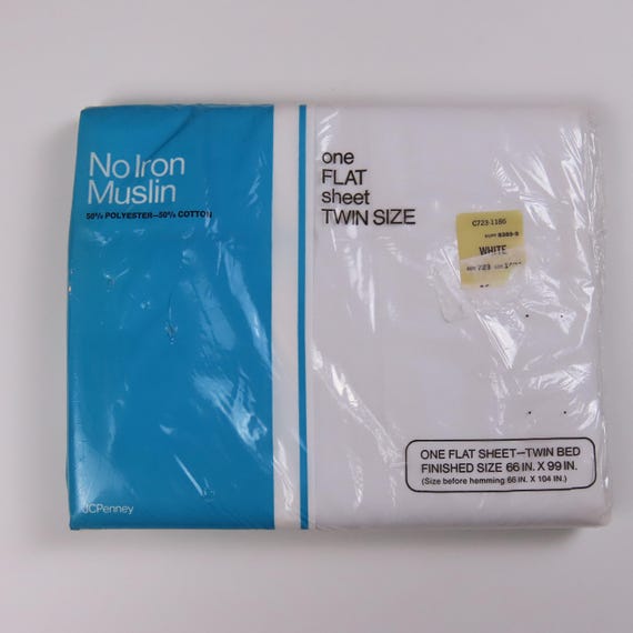Vintage JC Penney White twin flat sheet -New in package