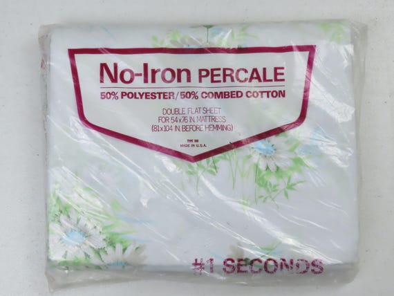 Vintage "Number 1 Seconds" floral Double flat sheet -new in package