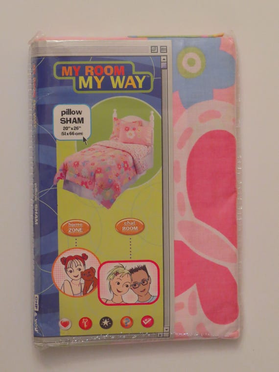 Vintage "Popsicle Floral" pillow sham -New in package