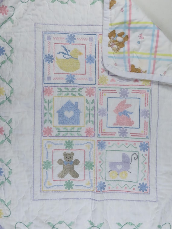 Vintage Teddy Bear small quilted blanket