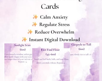 Nervous System Reset Cards Printable PDF • 48 Grounding Exercises for Anxiety Relief & Stress Reduction