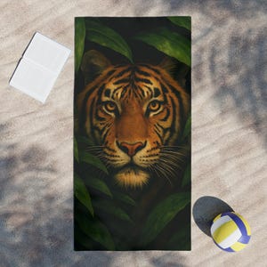 Jungle Tiger Beach Towel | Safari Aesthetic | Perfect for Summer, Poolside, or Beach Days, Unique Gift for Nature Lovers, Outdoor Fun