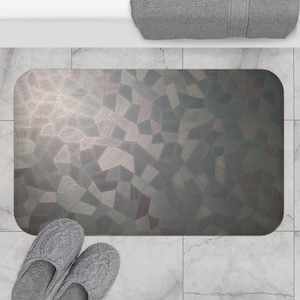Elegant Geometric Bath Mat for Modern Bathrooms, Bathroom Decor, Housewarming Gift, Soft and Absorbent Floor Mat, Home Essentials