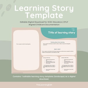 Learning Story Template – Coastal Blue | Editable Word Document for Australian ECEC Educators | Natural Early Childhood Documentation
