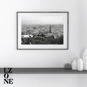 Timeless Málaga, Spain, Monochrome, Majesty of the Spanish South, Black and White Photography, Home Wall Decor, Digital Download