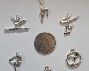 6 Piece Gymanstics Jewelry Charms