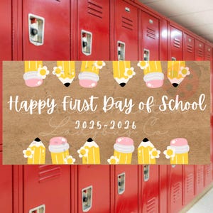 Back To School Banner, Custom Party Banner, Painted Party Banner, First Day Of School Banner, Custom Teacher Banner, Back To School Sign