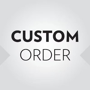 May include: A graphic featuring the text "CUSTOM ORDER" in bold, black lettering. The words are centered against a light grey backdrop with a gentle gradient. The design incorporates chevron-shaped elements on the left and right.