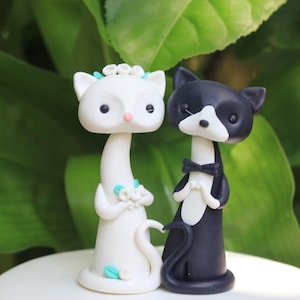 Cat Wedding Cake Topper- Kitty Wedding Topper- Customized Bride & Groom Topper- Cat Mom Wedding- Animal Wedding Cake Topper