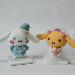 Anime wedding cake topper, Japanese comic fan wedding cake topper, Pink and Blue Wedding Theme