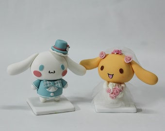Anime wedding cake topper, Japanese comic fan wedding cake topper, Pink and Blue Wedding Theme