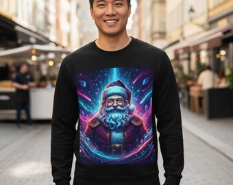 Cosmic kersttrui in neonstijl | Retro-futuristische kerstcrew