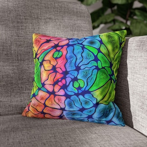 Vibrant Tie-Dye Pillowcase, Colorful Home Decor, Bohemian Throw Pillow Cover, Gift for Her, Cozy Bedroom Accent