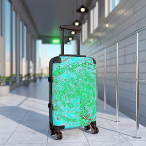 Colorful Swirl Suitcase: Stylish Carry-On Luggage
