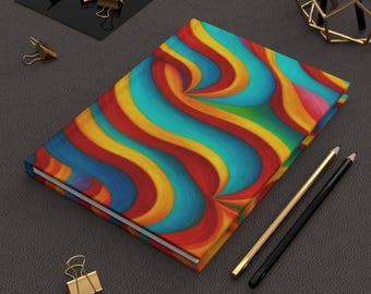 Levendige matte afwerking met golfpatroon voor journaling en planning