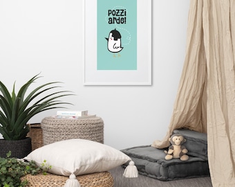 Pozzi Arde Piccione – Poster aus mattem Papier mit Rahmen und Karton