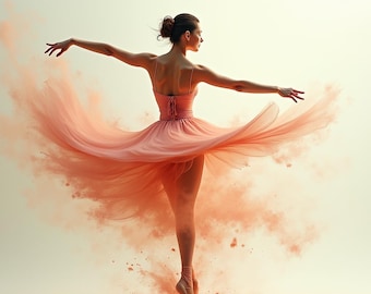 Elegant Chaos | Ballerina Abstract Dance Printable | Motion-Inspired Wall Art