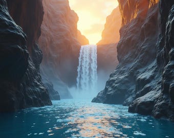 Breathtaking Santorini Sunset – Hyper-Realistic Oil Painting of Greece’s Blue Domes and Golden-Hour Glow