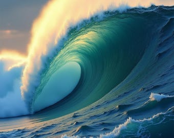 Golden Wave – Hyper-Detailed Ocean Art Capturing the Power and Beauty of the Sea