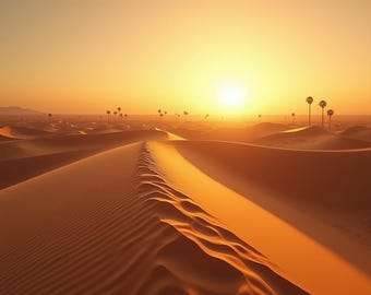 Desert Sunset Mirage – Surreal Landscape Painting