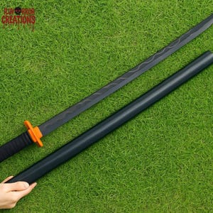 Demon Slayer Tanjiro Kamado Nichirin Sword Anime Cosplay Full Length 40&quot; Sword Halloween Demon Slayer Costume Prop Sword PU Tanjiro Sword
