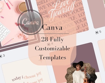 28 Canva Instagram Story Templates | Social Media Bundle | Aesthetic, Fully Customizable Templates for Creators | Social Media Templates