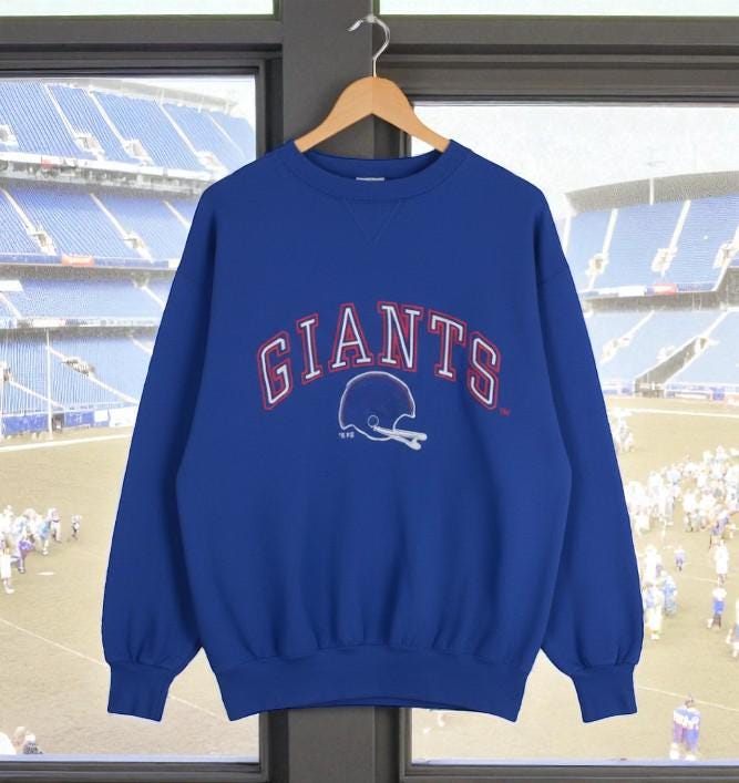 Vintage Ny Giants Sweatshirt Blue Giants Sweater