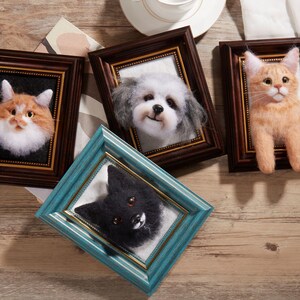 Custom Needle Felted Pet Portrait: Wool Memorial Frame