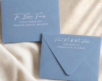 Wedding Envelope Addressing | Guest Return Printing | A7 Euro Flap Envelopes
