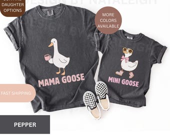 Mama and Mini Silly Goose Matching Shirt Set, Mother's Day Gift