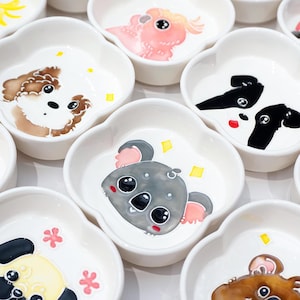 Hand-Painted Ceramic Animal Dish: Jewellery Holder | Sauce Plate | Trinket Dish | Keepsake | Stellar Craft | one-of-a-kind (Item 11-16)