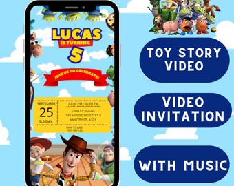 Personalized Toy Story Birthday Video invite, Woody Party Invitation, Buzz Lightyear Animated invite,video invitation,toy,boys videoinvite
