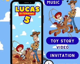 Personalized Toy Story Birthday Video invite, Woody Party Invitation, Buzz Lightyear Animated invite,video invitation,toy,boys videoinvite