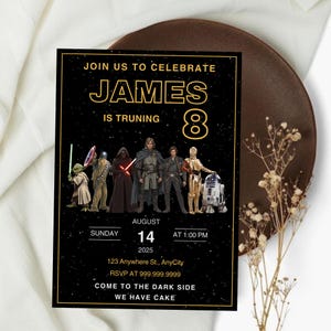 Star Wars Birthday Invitation, Editable Star Wars Bday Party Invite, Printable Birthday Invitation, Star invite, Digital Download.