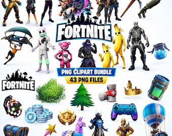 Fort Game PNG-Bundle, Gaming-Clipart-Paket, hochauflösende transparente PNG-Dateien, Deko fürs Gamerzimmer, digitaler Download für Drucke & Aufkleber