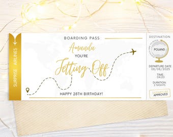 Personalised Boarding Pass Scratch Card, Customizable plane ticket scratch card, Boarding pass, Custom Travel Scratch Card, Boarding Pass.