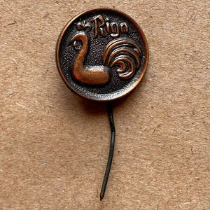 Insigne rond soviétique Riga Rooster Weathervane, Lettonie